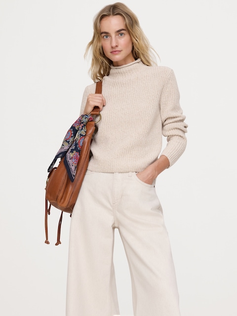 The Fireside Funnel-Neck Sweater in Merino-Cotton