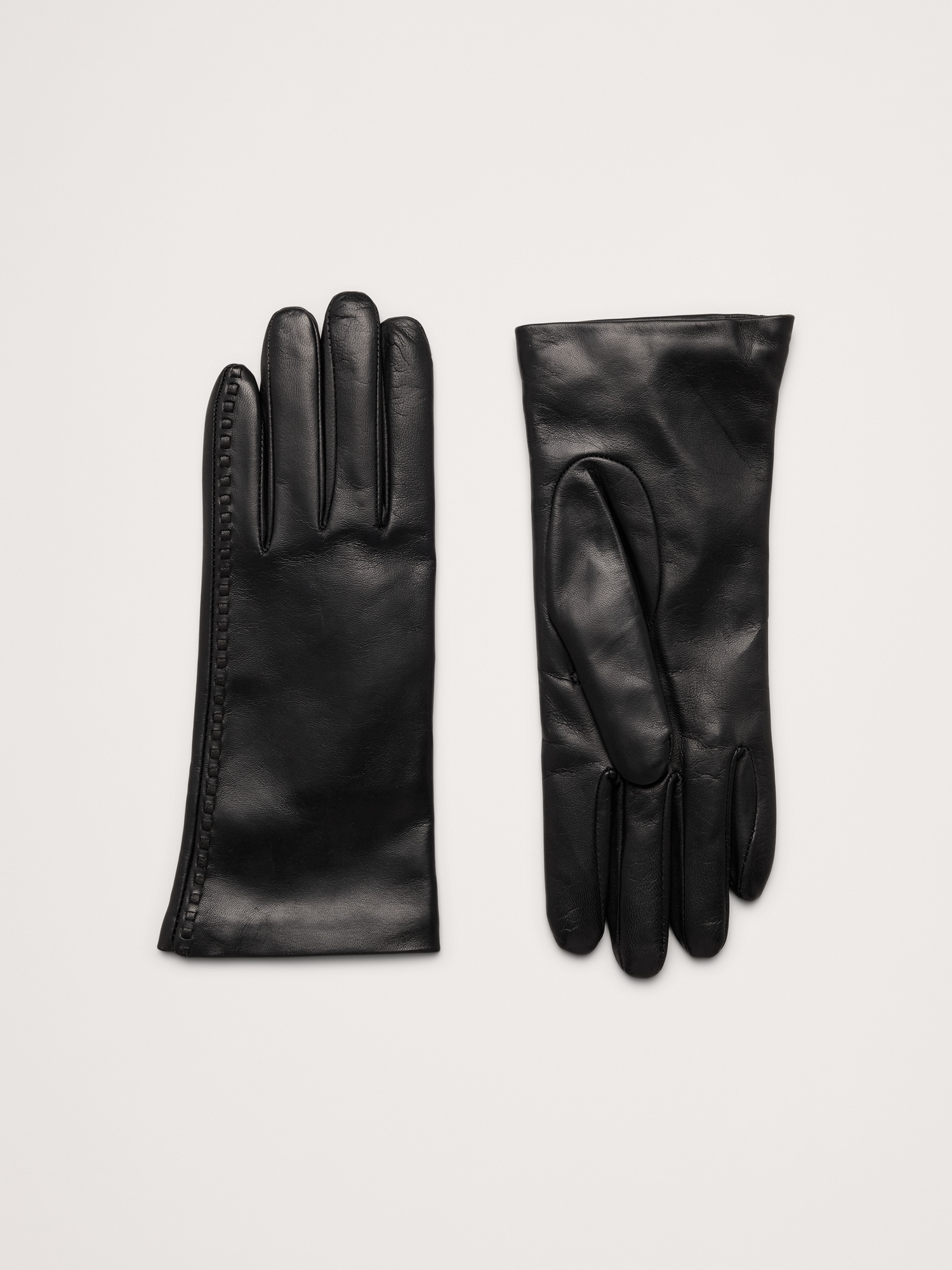 Женские перчатки Banana Republic Italian Leather Cashmere-Lined Gloves, цвет: Чёрный кожаный