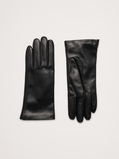 Italian Leather Cashmere-Lined Gloves