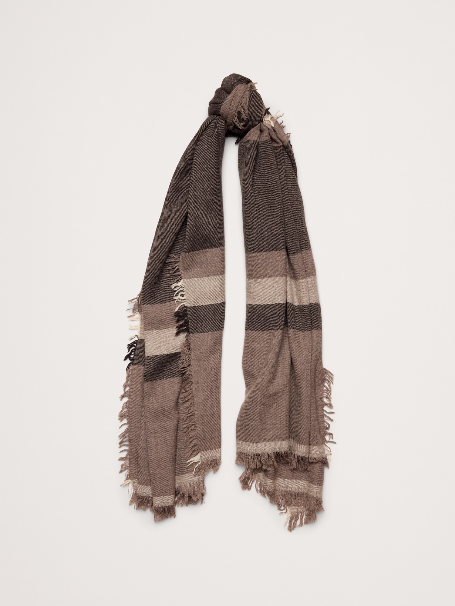 Wool Blanket Scarf with Fringe