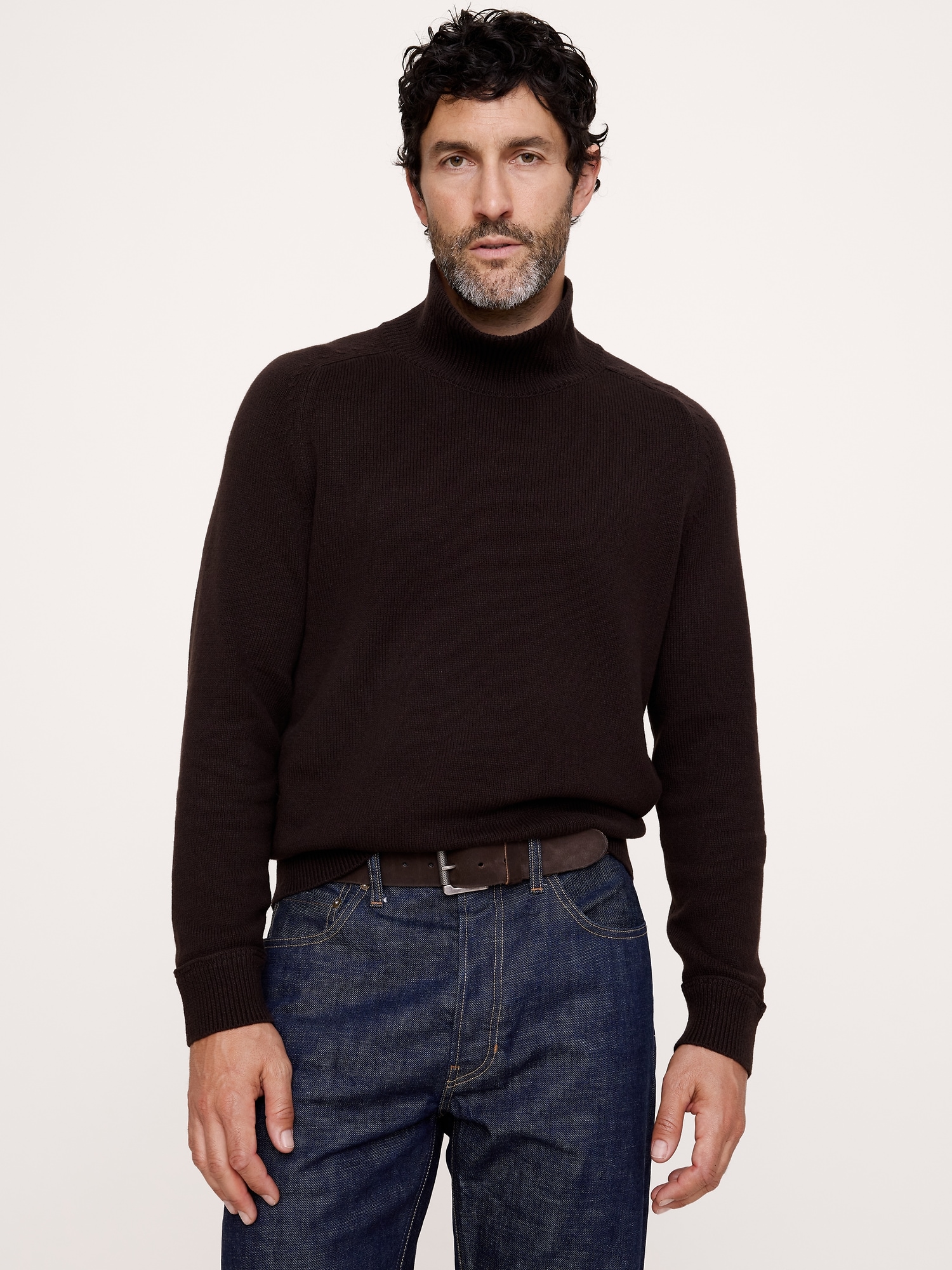 Italian Cotton-Cashmere Turtleneck Sweater