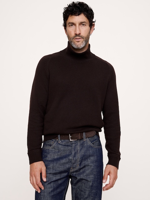 Italian Cotton-Cashmere Turtleneck Sweater