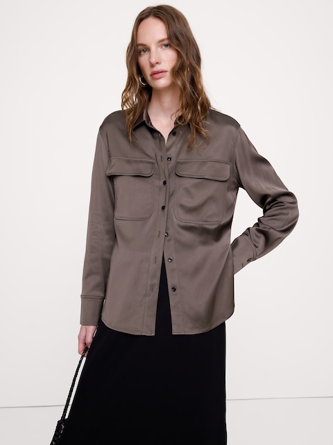 Stretch-Satin Shirt