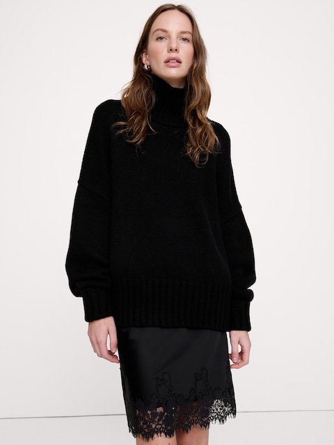 Italian Wool-Blend Turtleneck Sweater