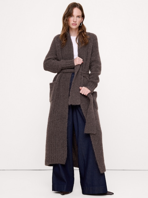 Italian Alpaca-Blend Duster Cardigan