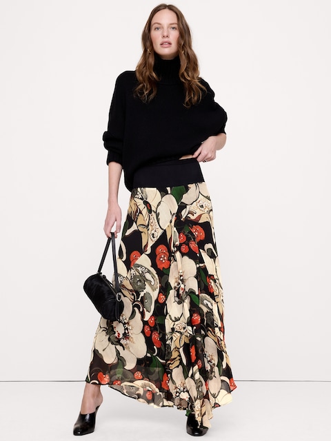 Drapey Georgette Maxi Skirt