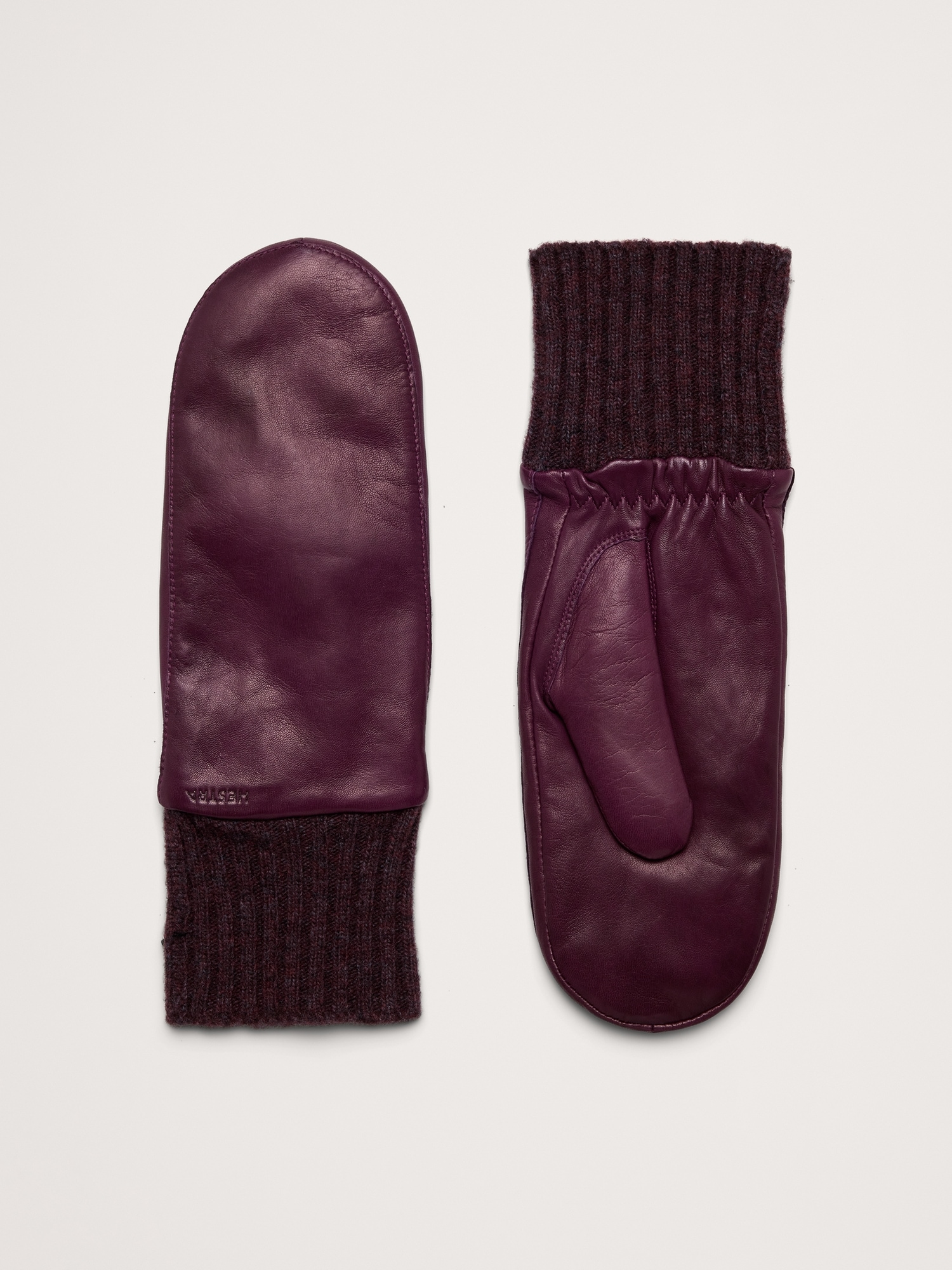 Женские перчатки Banana Republic Boda Leather Mittens by Hestra, цвет: Бордо красный