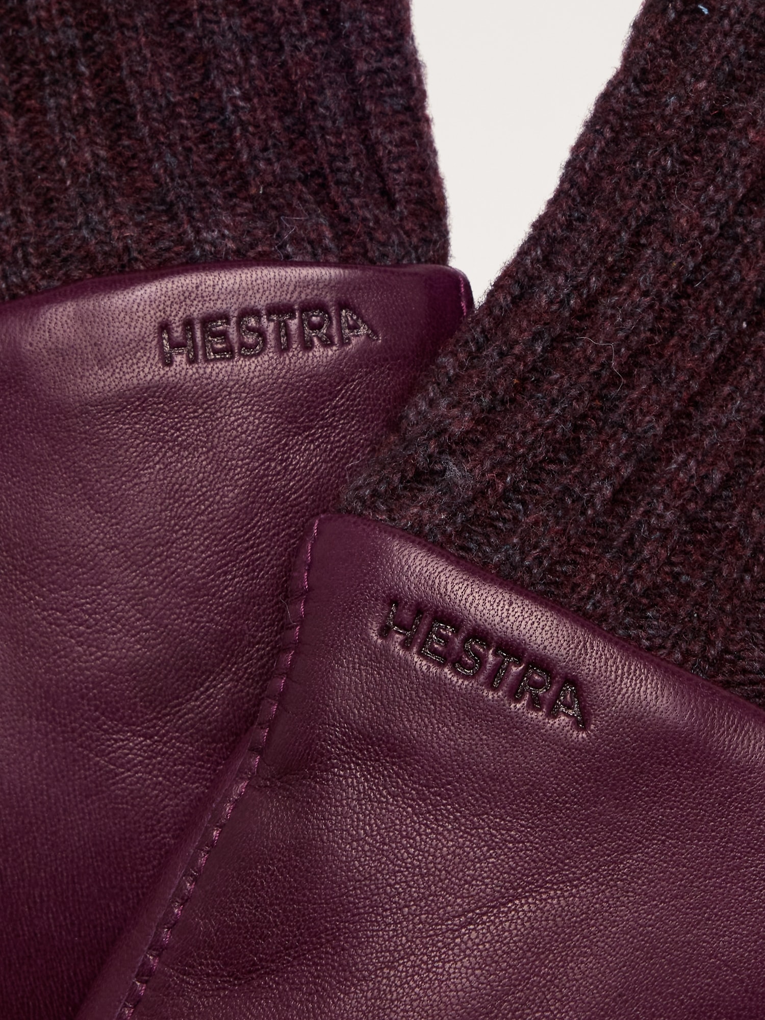 Женские перчатки Banana Republic Boda Leather Mittens by Hestra, цвет: Бордо красный — фото 3