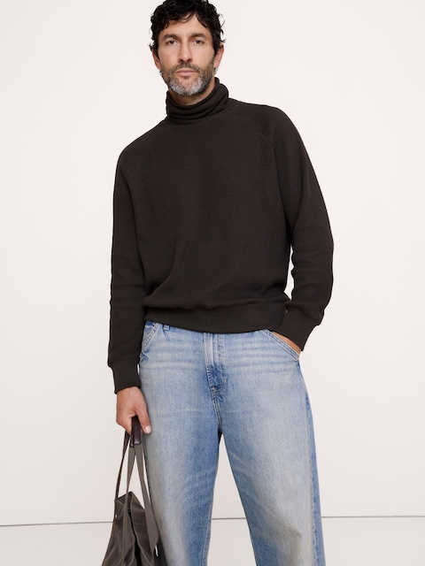 Alpine Thermal Turtleneck Almond-Stitch T-Shirt