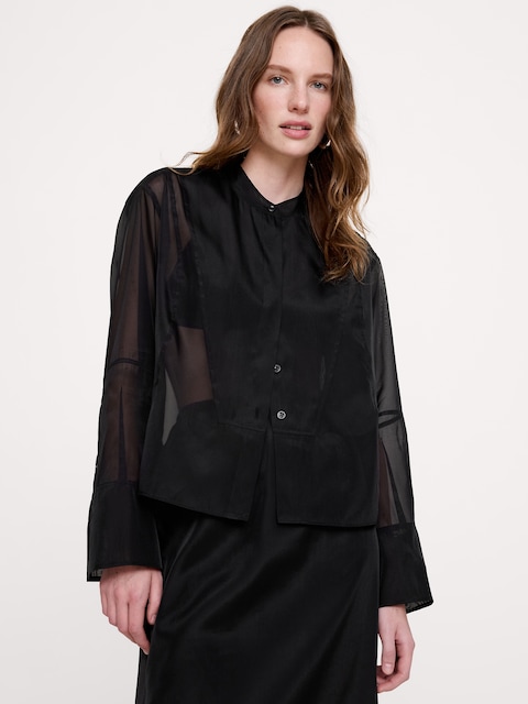 Organza Tuxedo Shirt