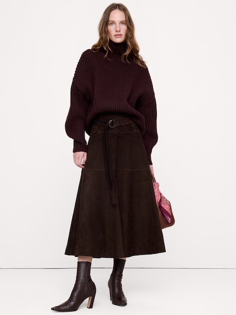 Italian Merino-Blend Mock-Neck Sweater