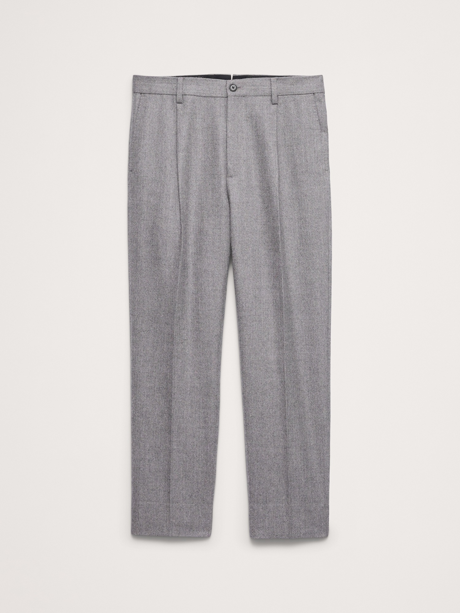 Мужские брюки Banana Republic Classic Tapered Wool-Cotton Herringbone Dress Pant, цвет: Светлый серый — фото 4