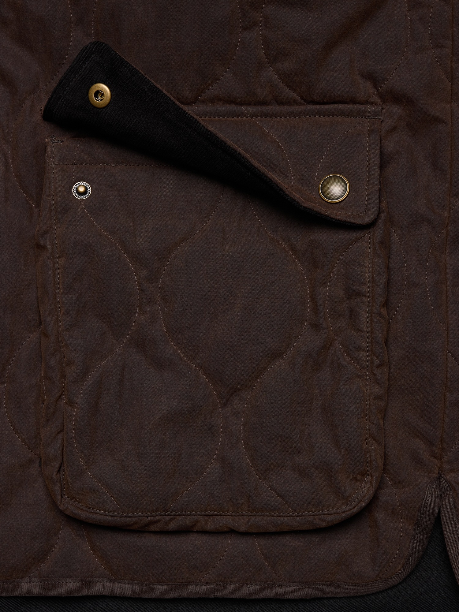 Мужская куртка Banana Republic Wax Quilted, цвет: Тёмный коричневый — фото 6