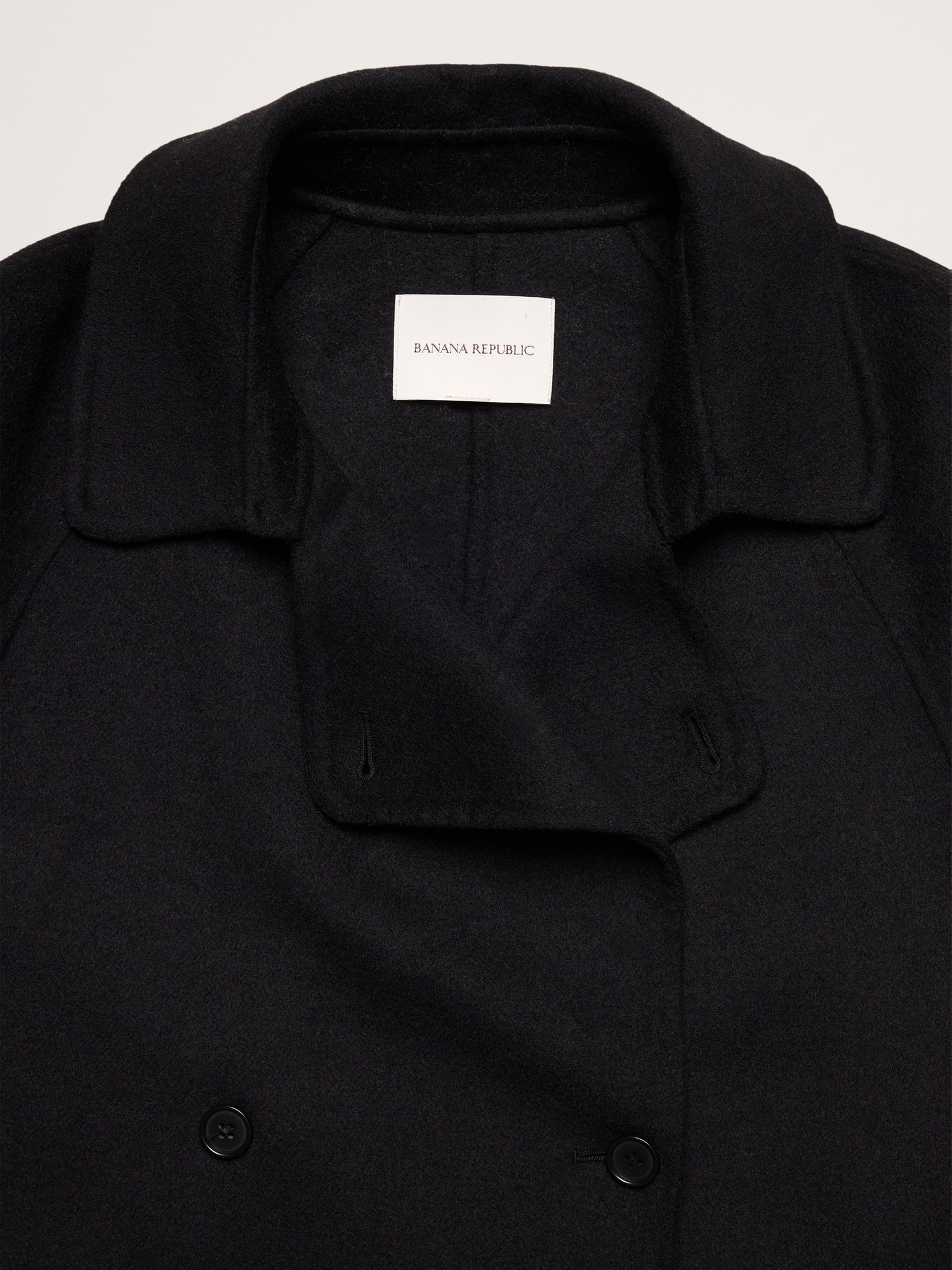 Женское пальто Banana Republic Archive Reissue Double-Faced Cape-Back Trench, цвет: Чёрный — фото 5