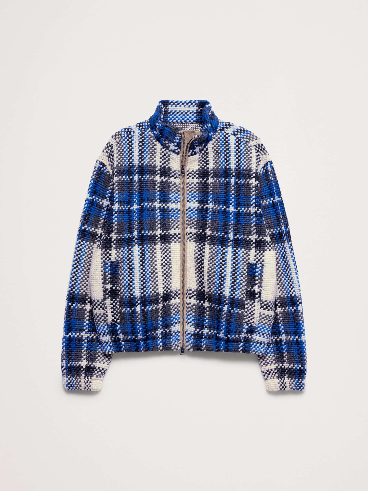 Brushed Plaid Track Jacket