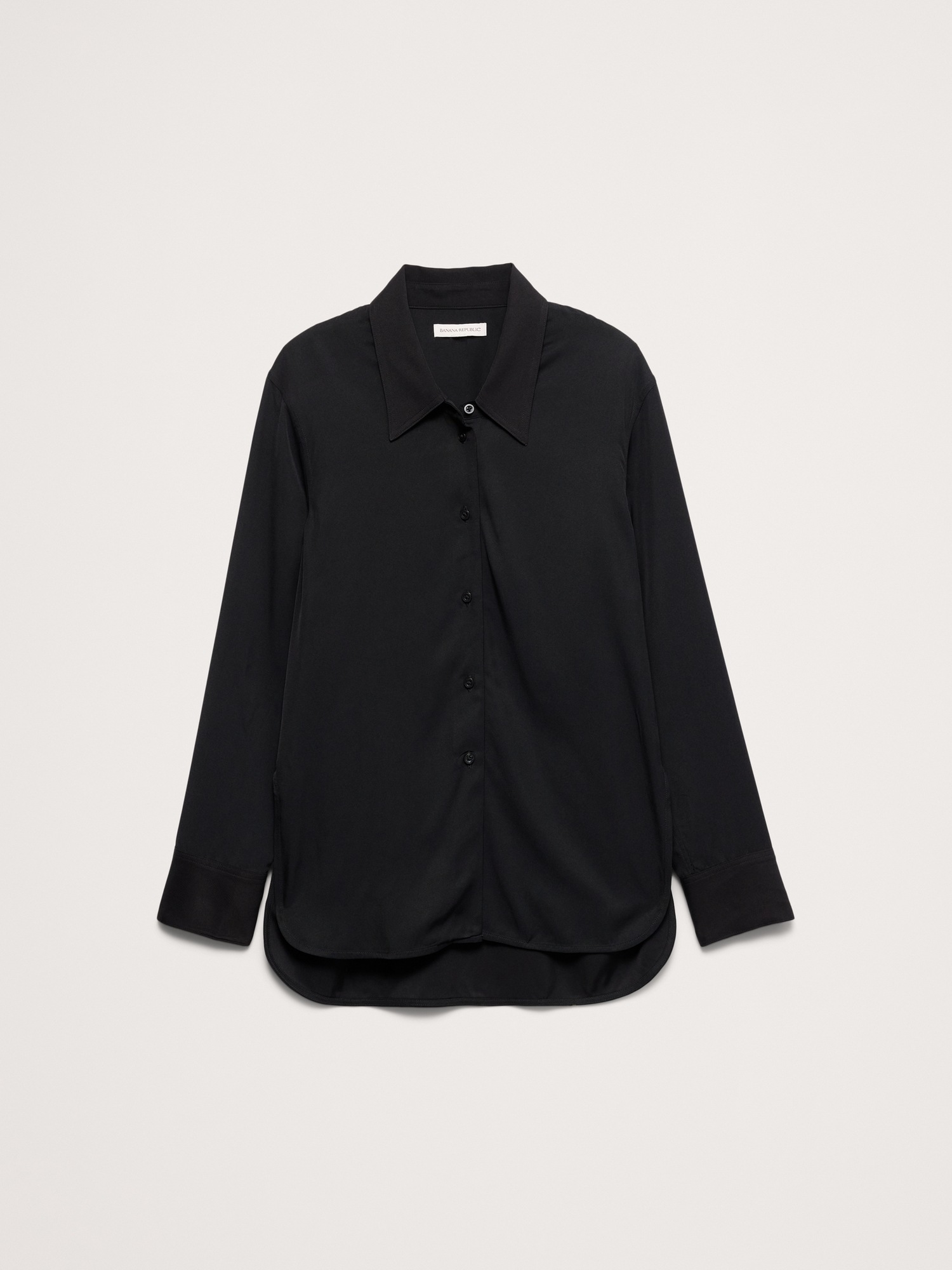 Женский топ Banana Republic Drapey Twill Tunic, цвет: Чёрный — фото 4