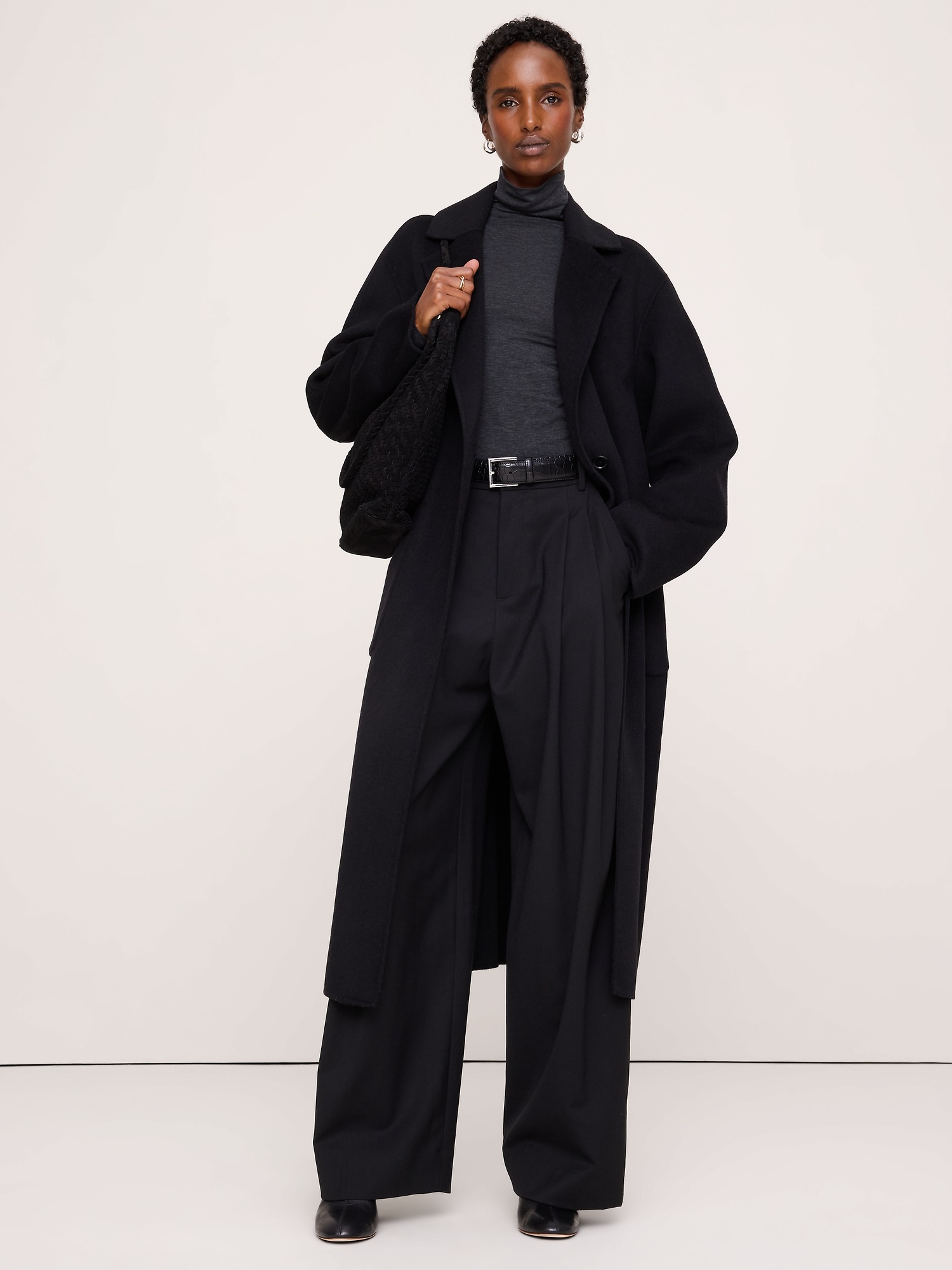 Женское пальто Banana Republic Double-Faced Top, цвет: Чёрный