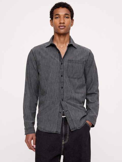 Standard-Fit Chambray Shirt