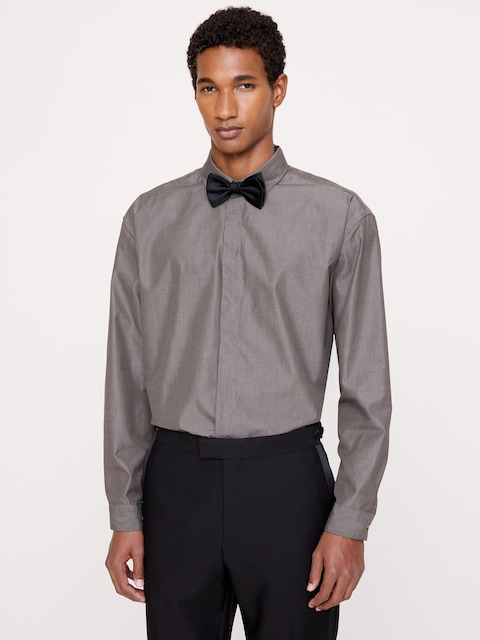 Relaxed-Fit Cotton Poplin Tuxedo Shirt