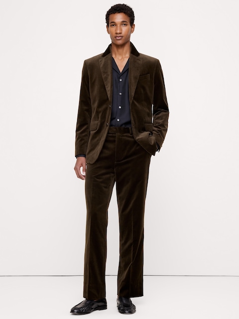 Straight Velvet Suit Pant