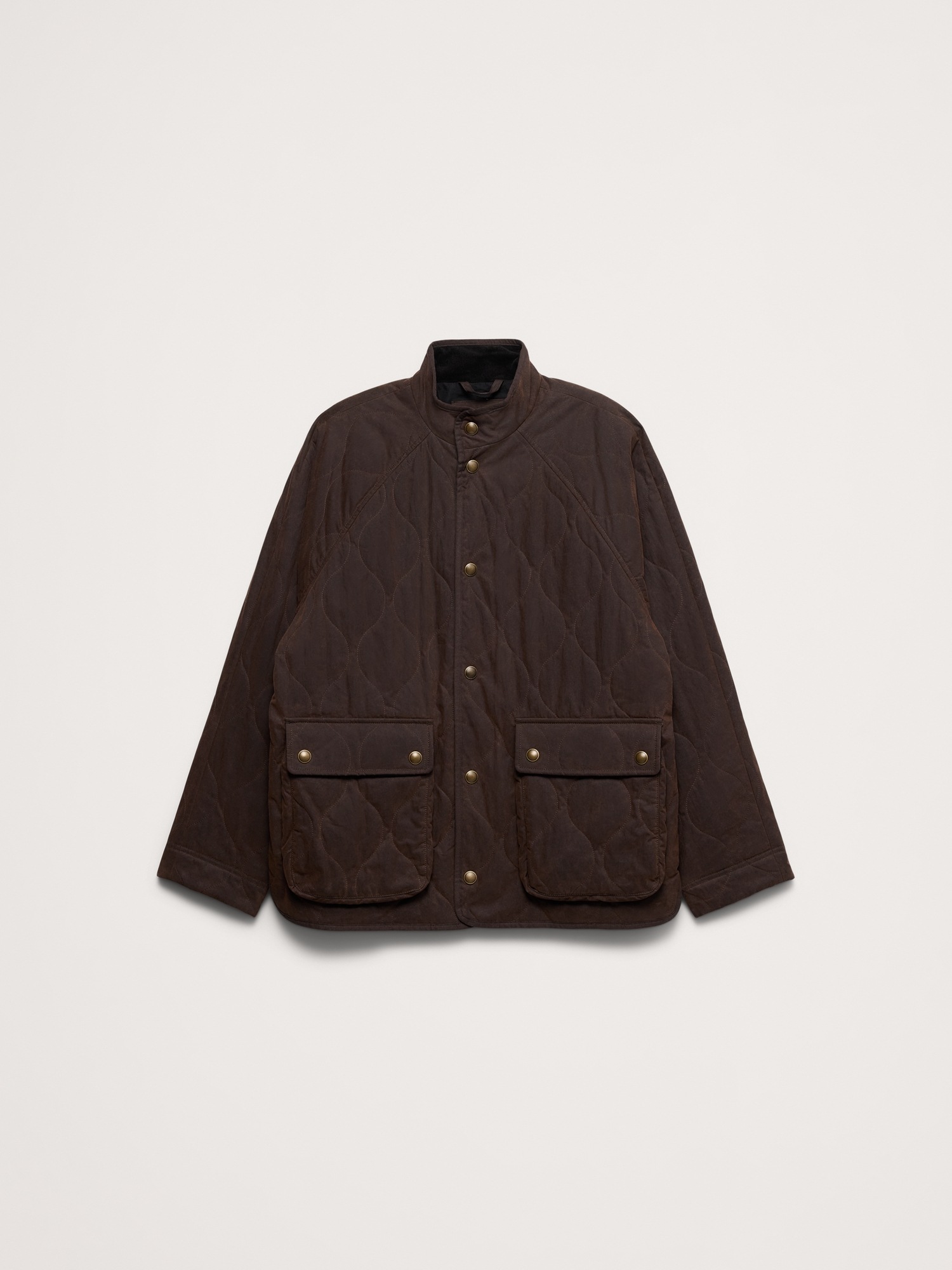 Мужская куртка Banana Republic Wax Quilted, цвет: Тёмный коричневый — фото 4