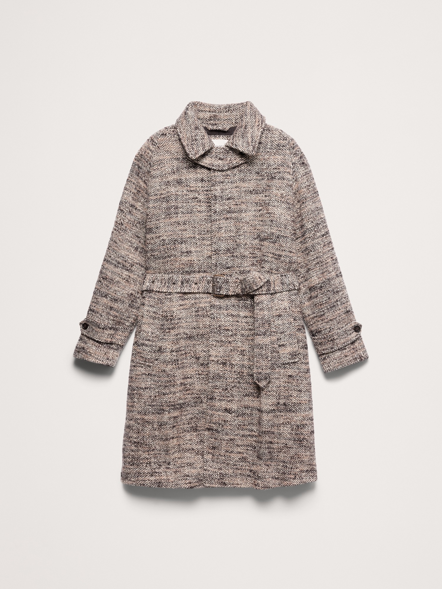 Мужское пальто Banana Republic Italian Twill Balmacaan, цвет: Серый разноцветный — фото 4