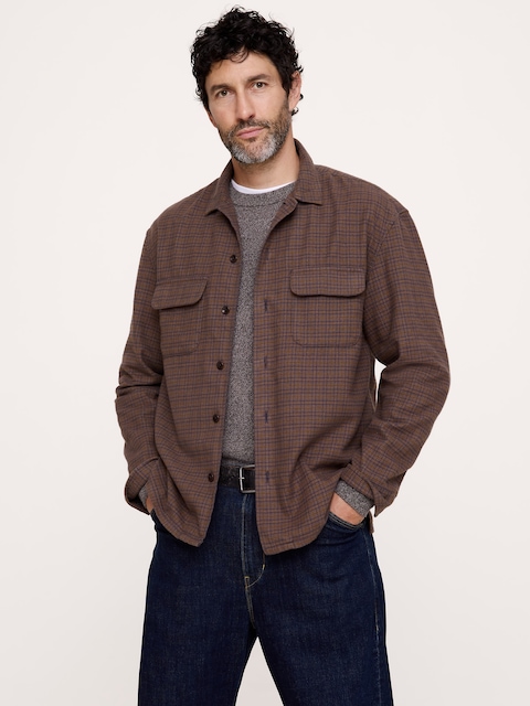Relaxed-Fit Textured Flannel Shirt