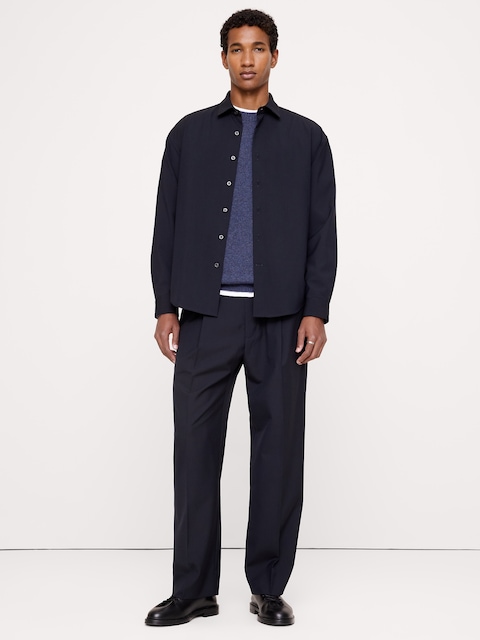 Relaxed On-The-Go Wool-Blend Pull-On Pant