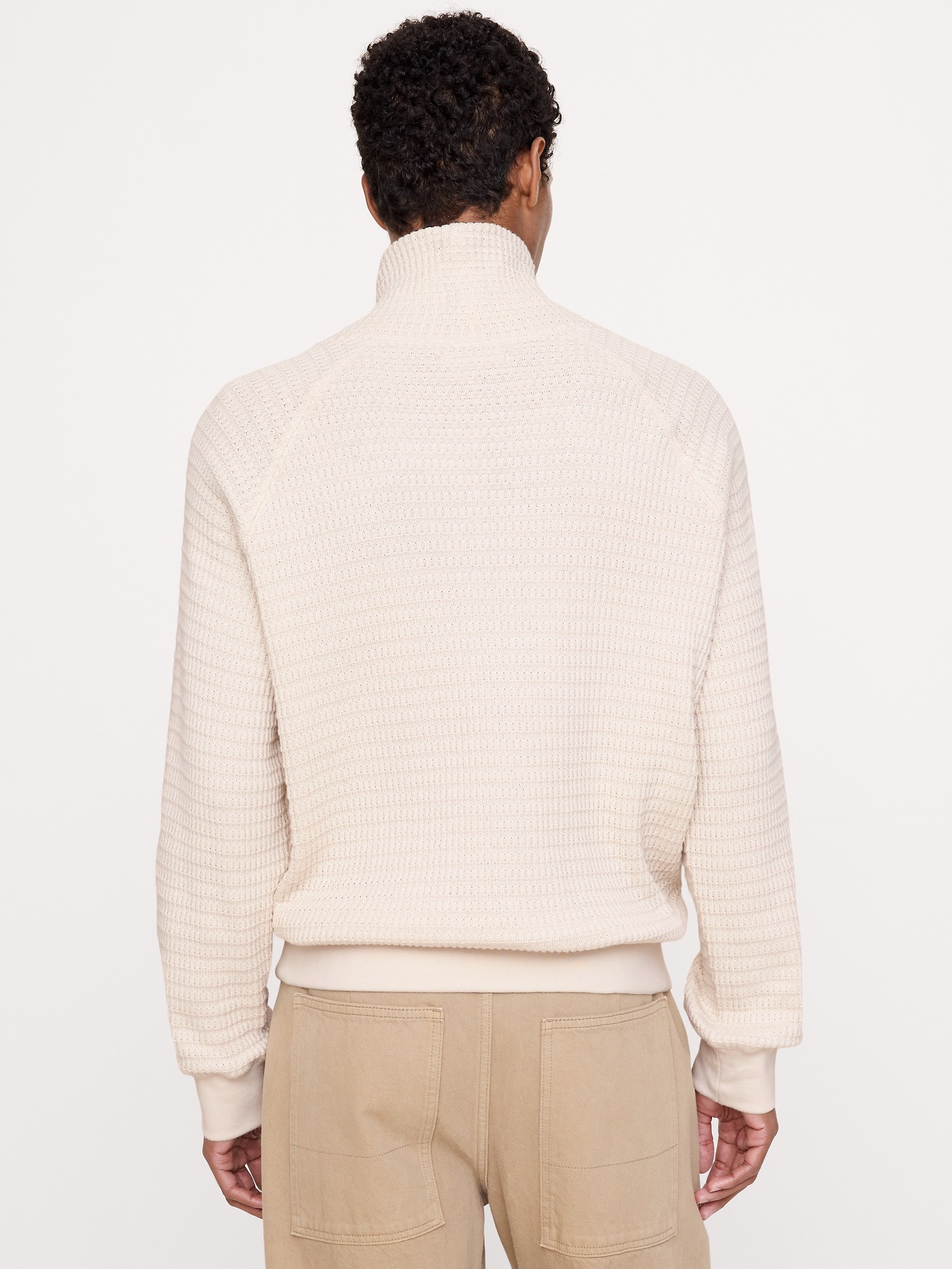 Мужская футболка Banana Republic Alpine Thermal Turtleneck Bamboo-Stitch, цвет: Кремовый белый — фото 2