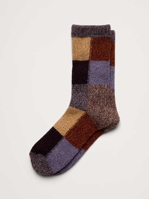 Wool-Blend Patchwork Sock