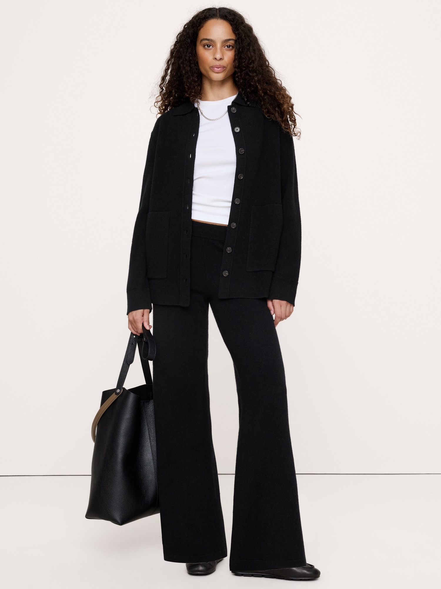 Женские брюки Banana Republic Cashmere Sweater Pant, цвет: Чёрный — фото 2