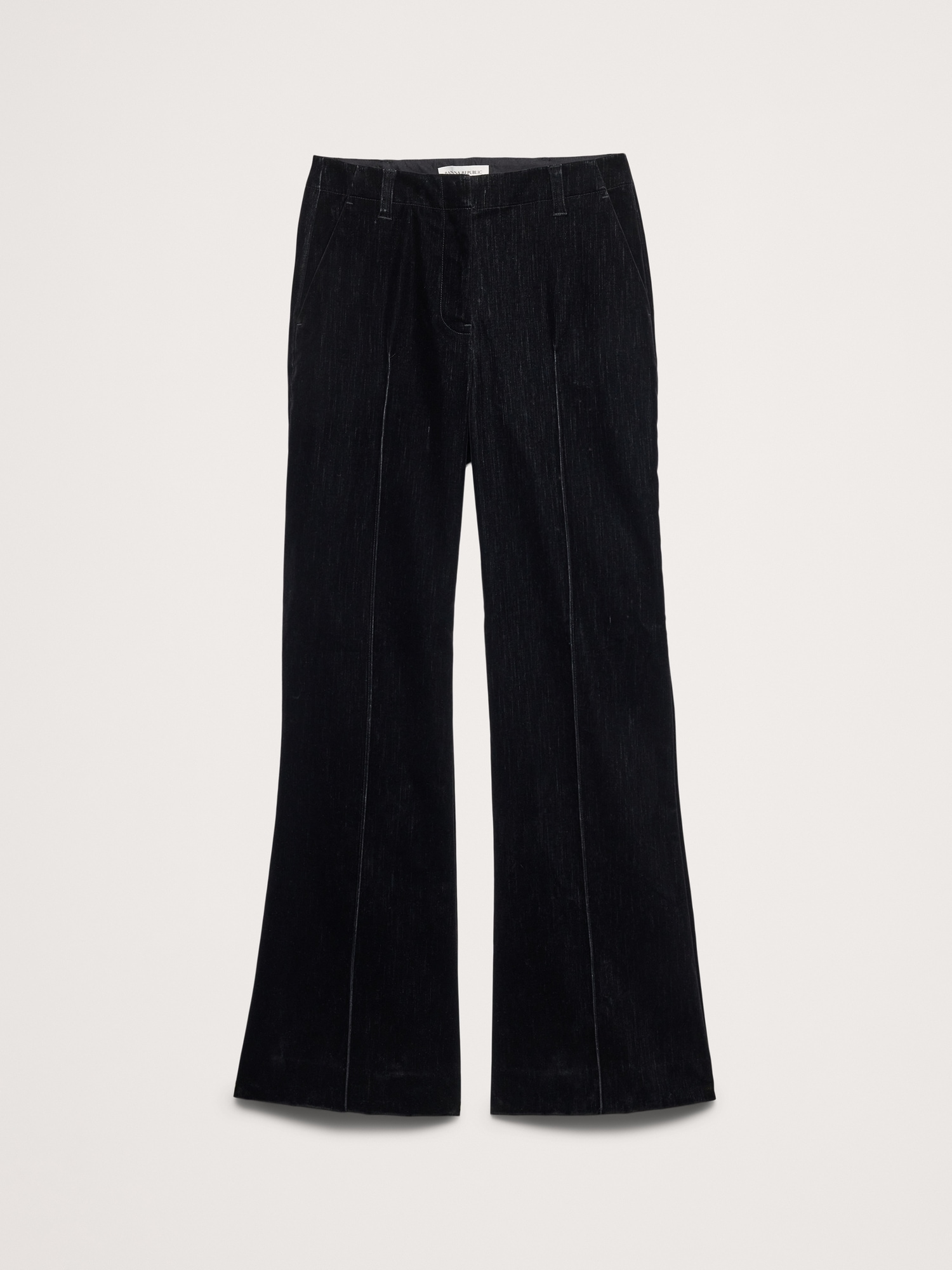 Женские брюки Banana Republic High-Rise Super Flare Flocked Pant, цвет: Чёрный — фото 4
