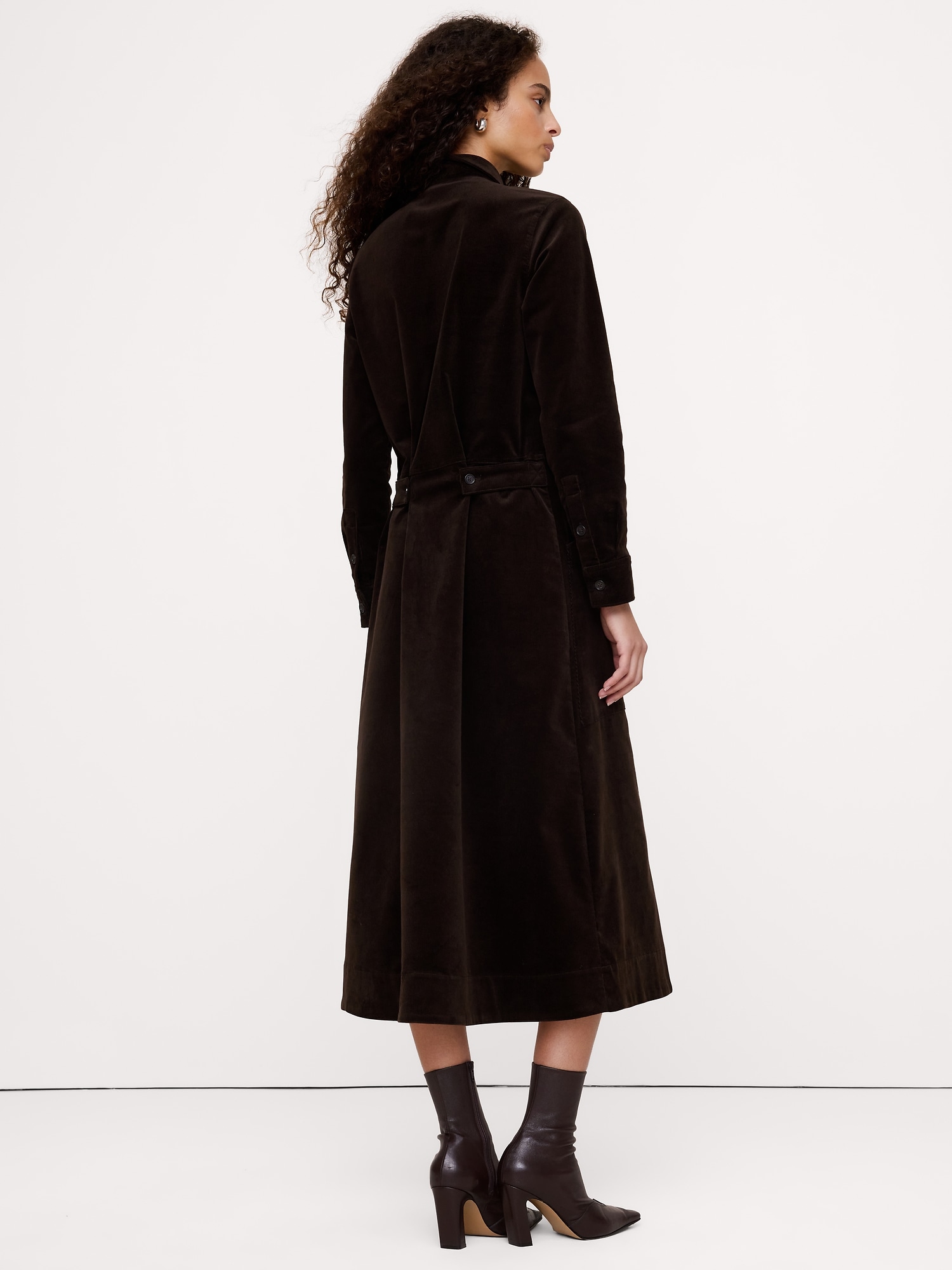 Corduroy Pocket Shirt Dress