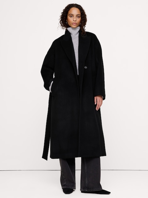 Wool-Cashmere Wrap Coat