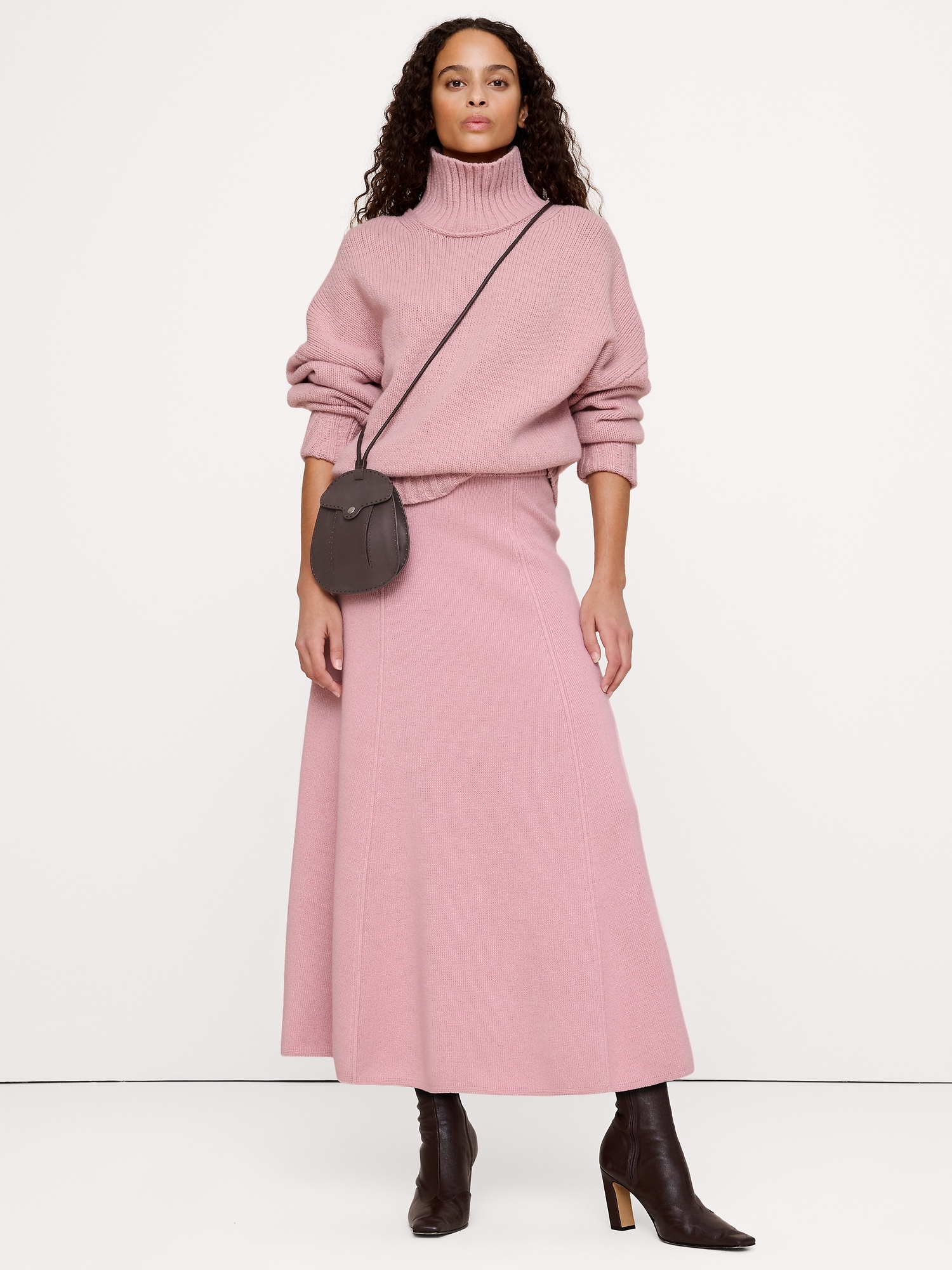 Женская юбка Banana Republic Wool-Cotton Maxi Sweater Skirt, цвет: Пудровый розовый