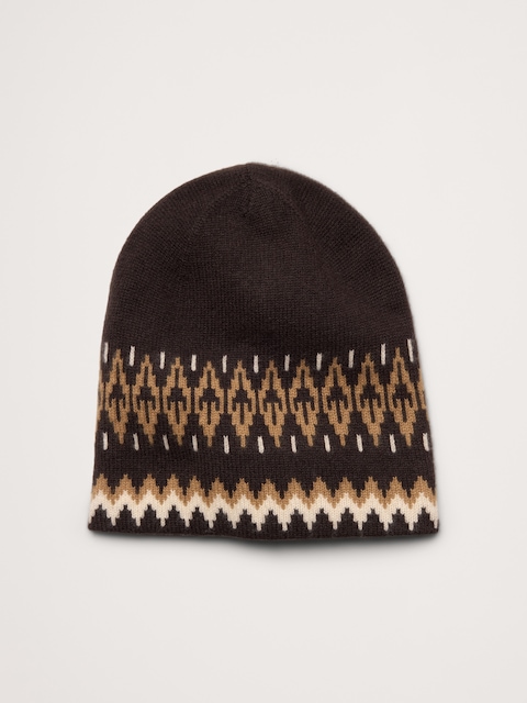 Cashmere Fair Isle Slouchy Beanie