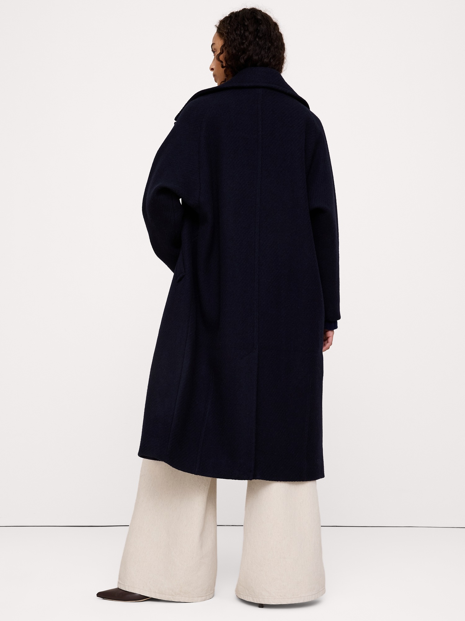 Женское пальто Banana Republic Wool-Blend Top, цвет: Тёмно-синий — фото 2
