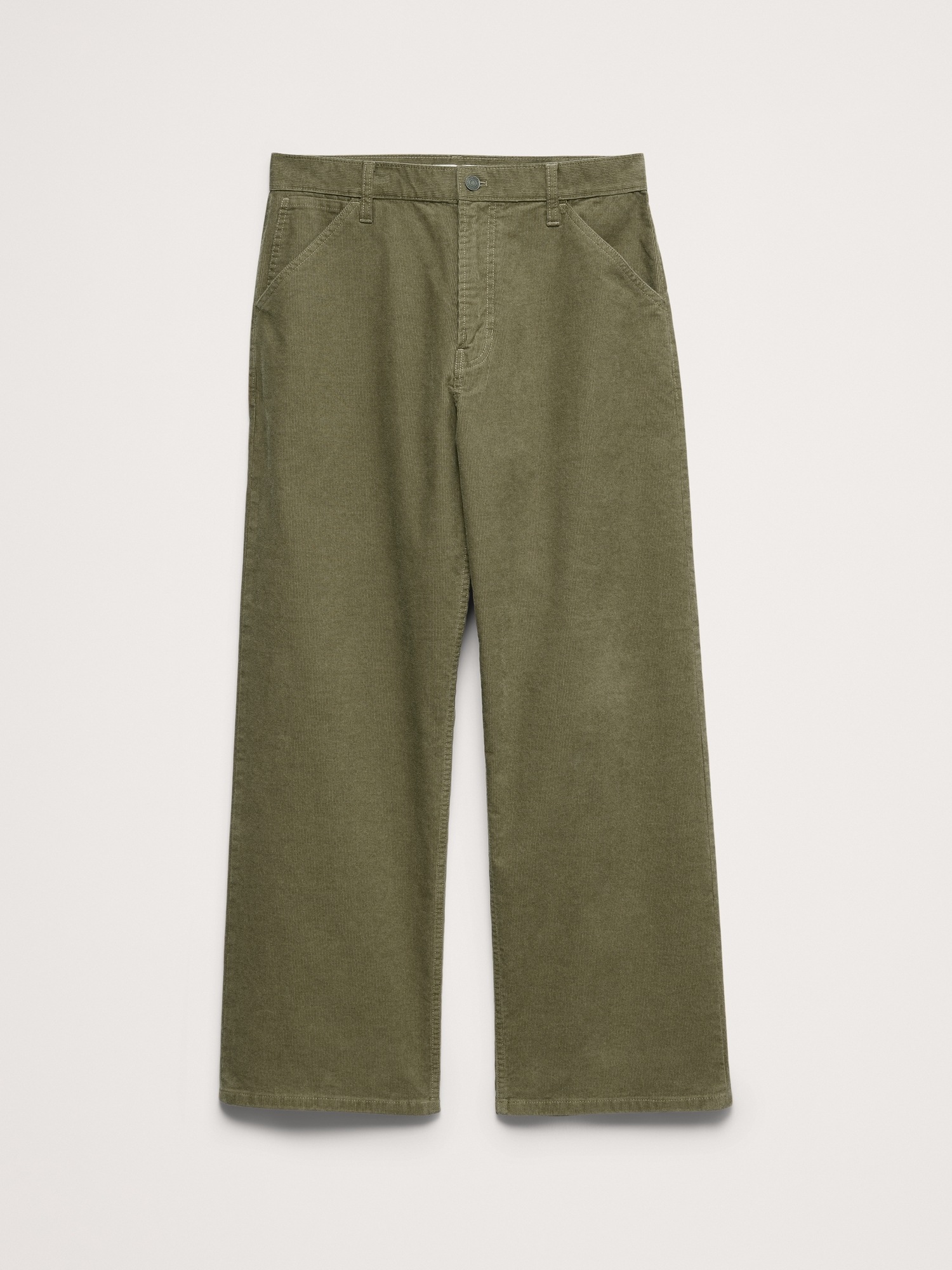 Мужские брюки Banana Republic Loose Corduroy Pant, цвет: Оливковый зелёный — фото 4
