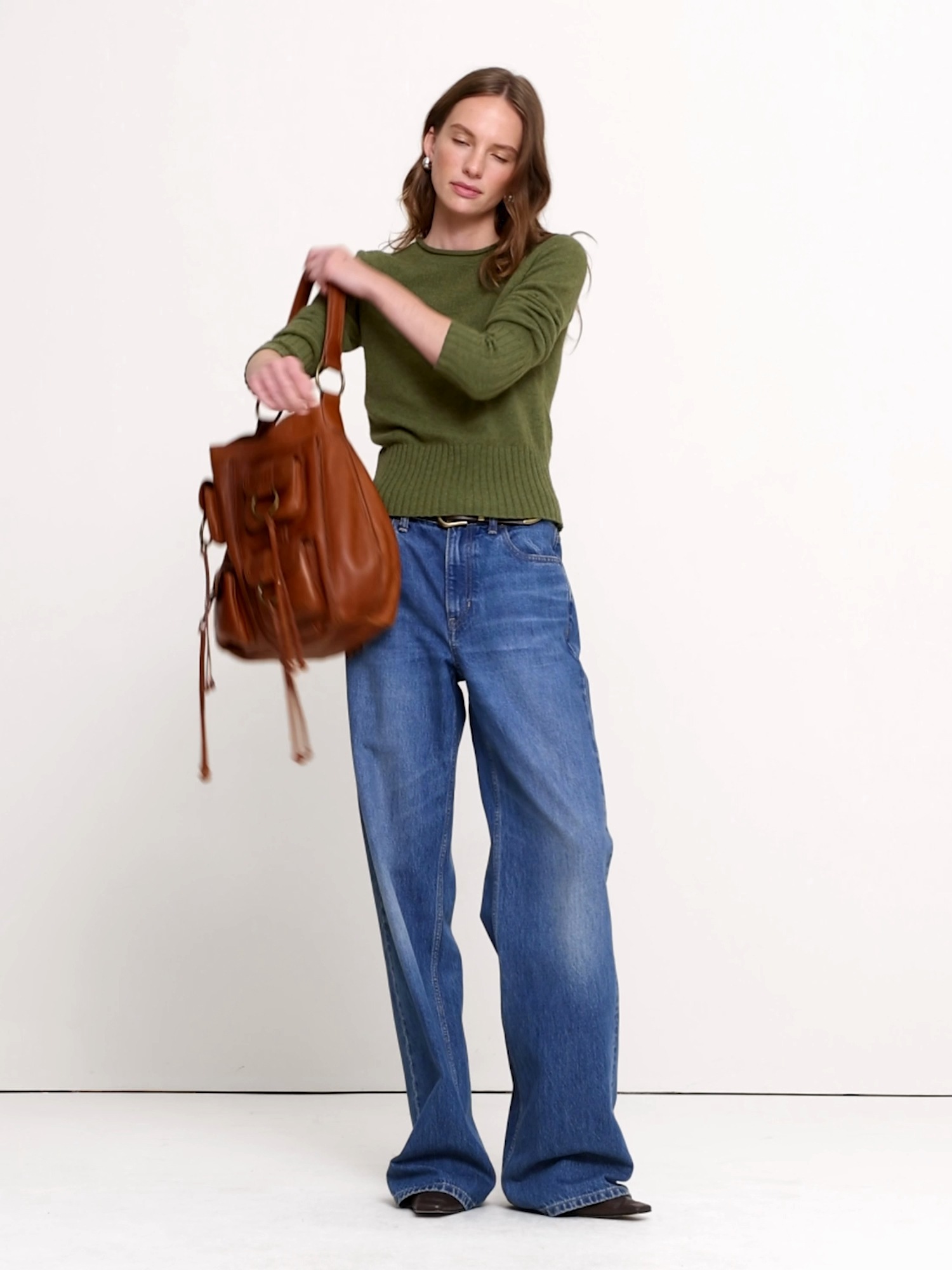 Женский свитер Banana Republic The Fireside Roll-Neck Sweater in Wool-Cotton, цвет: Зелёный — фото 2