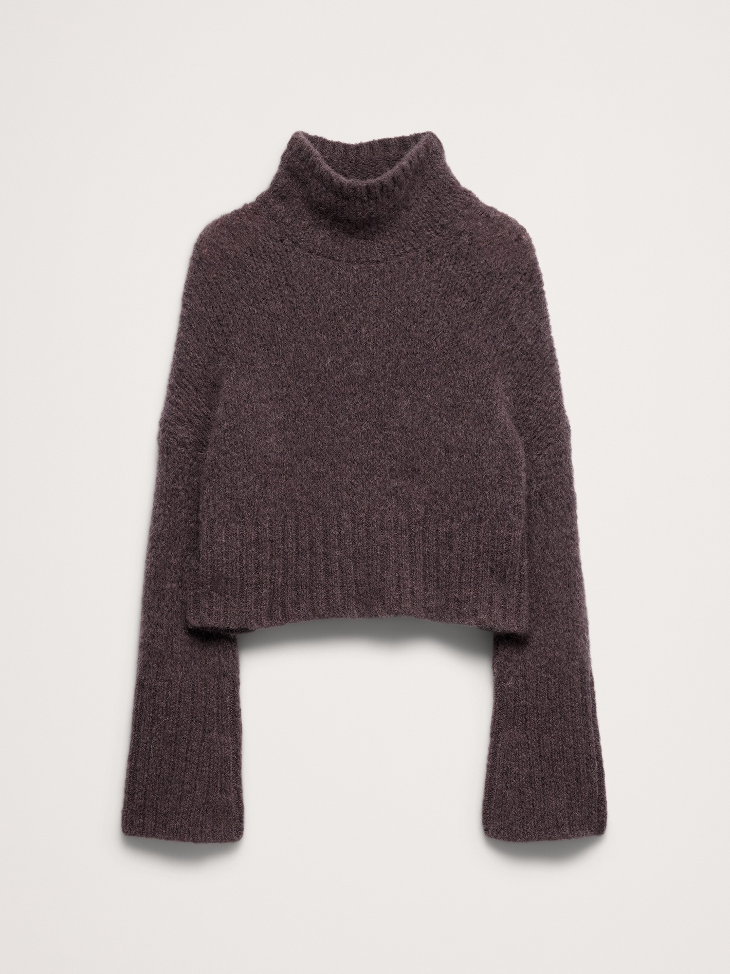 Женский свитер Banana Republic Italian Alpaca-Blend Cropped Sweater, цвет: Тёмный трюфельный серый — фото 4