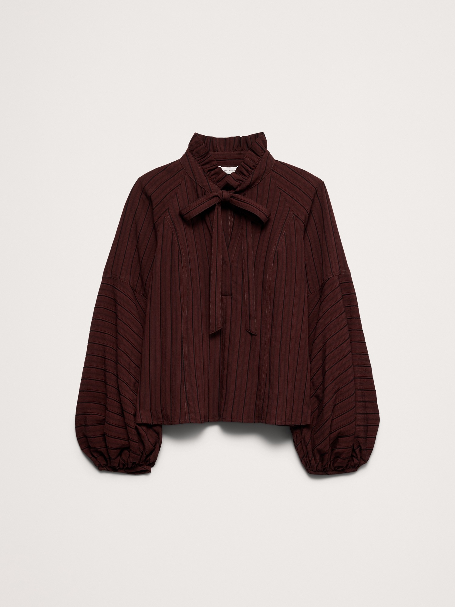 Женская блузка Banana Republic Ruffle-Neck Peasant Blouse, цвет: Бордовый — фото 4