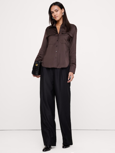 Stretch-Satin Shirt
