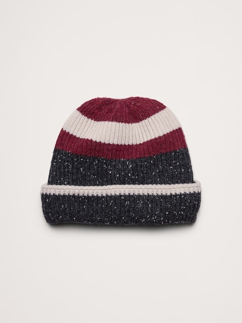 Italian Striped Wool-Blend Beanie