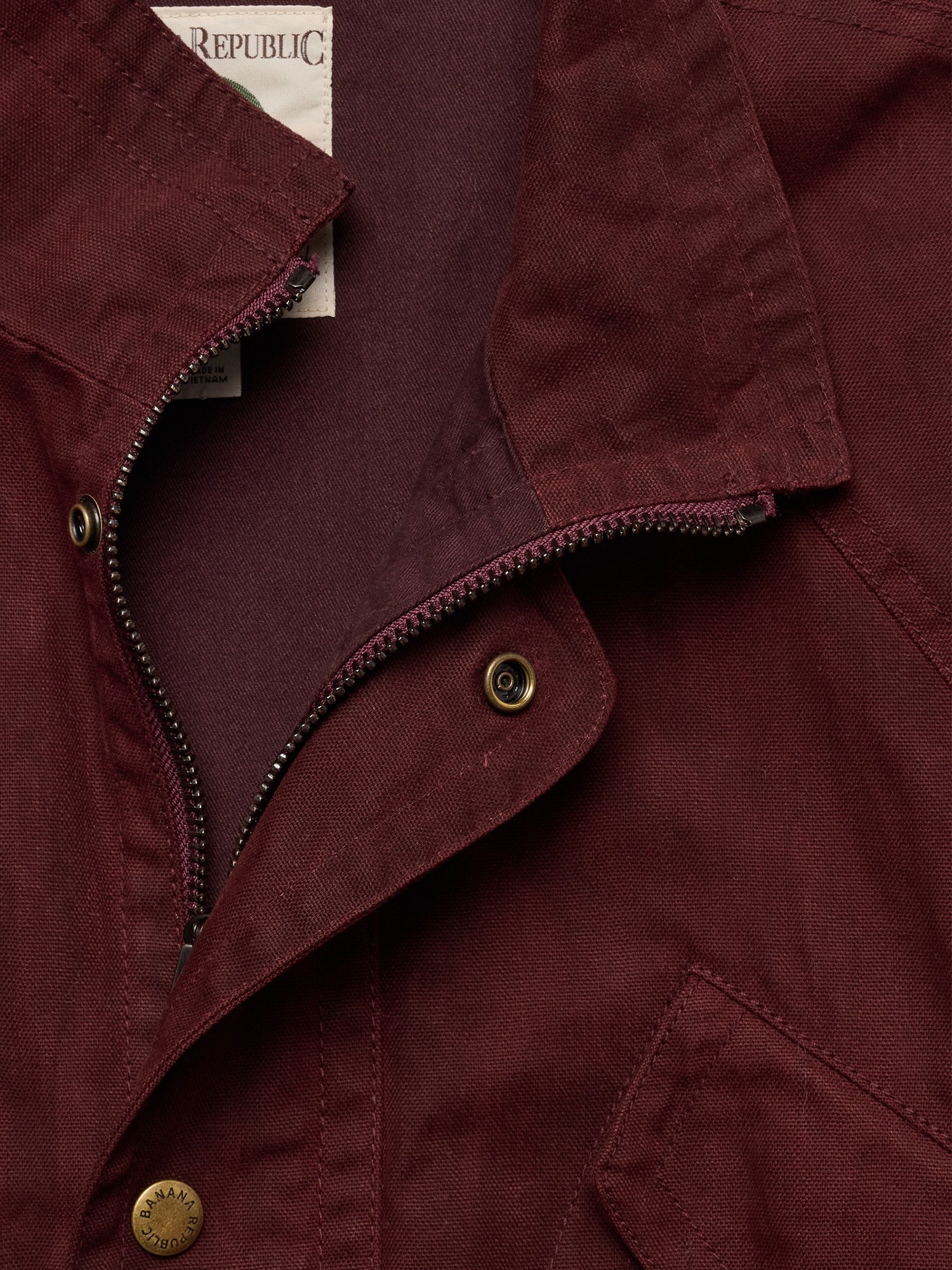 Мужская куртка Banana Republic Archive Reissue Waxed Cotton Canvas, цвет: Бордовый — фото 5