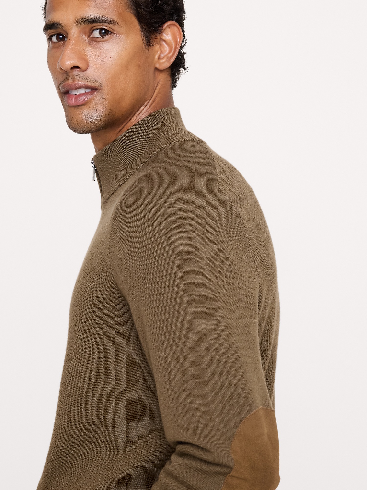 Мужская куртка Banana Republic Double-Faced Merino Sweater Jacket with Suede Elbow Patches, цвет: Коричневый — фото 3