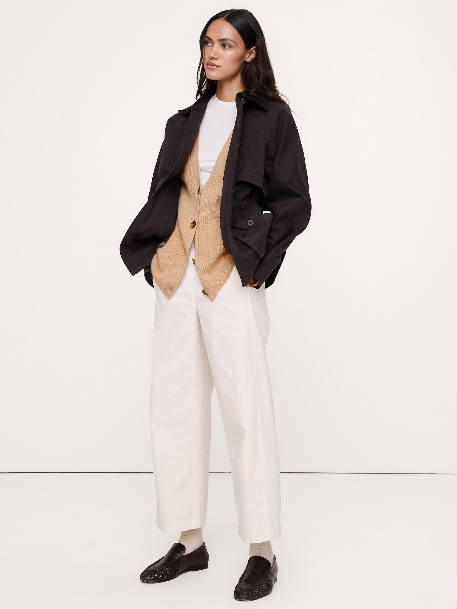 Женский кардиган Banana Republic Ribbed Cashmere Cardigan, цвет: Бежевый — фото 3