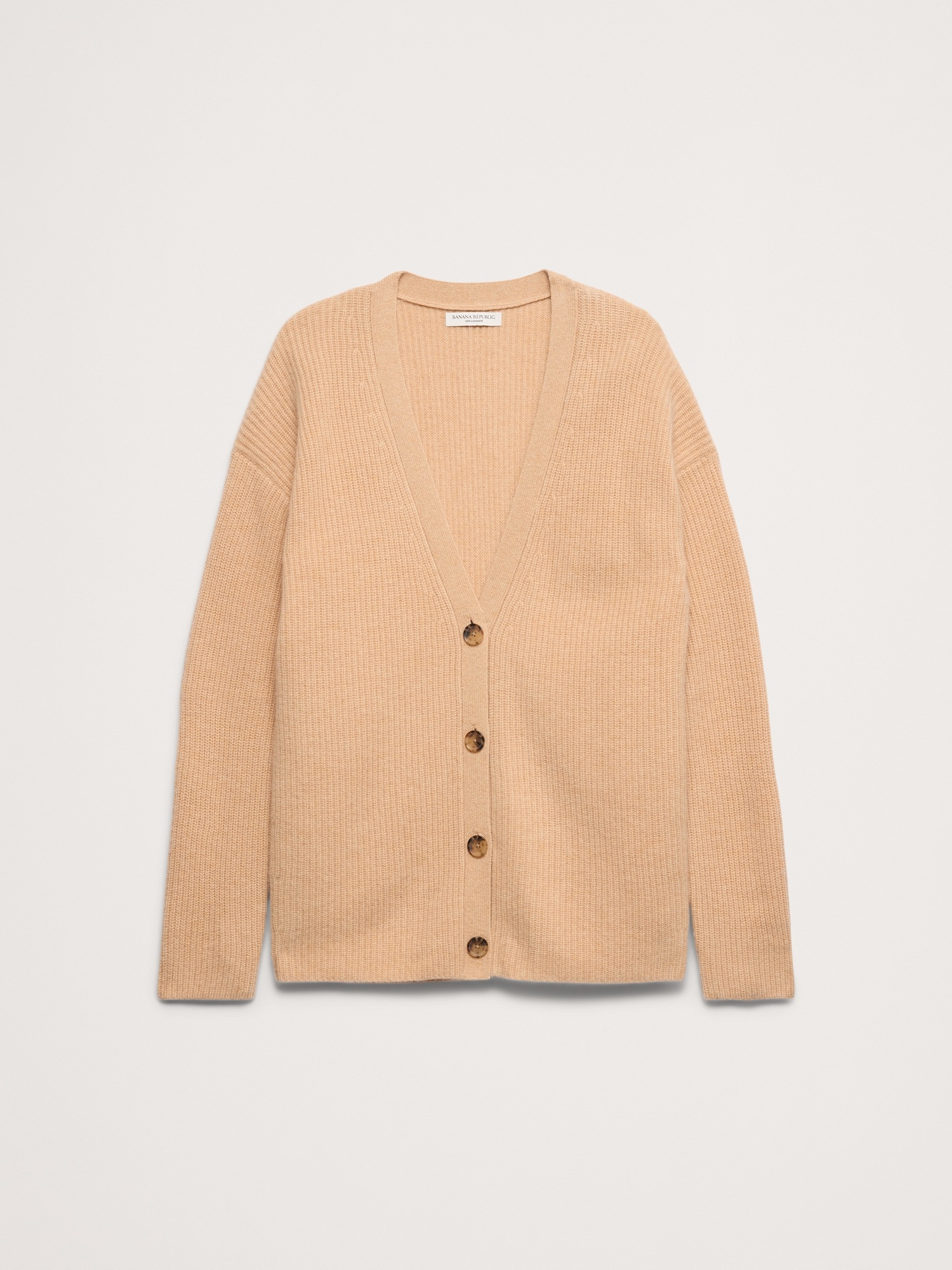 Женский кардиган Banana Republic Ribbed Cashmere Cardigan, цвет: Бежевый — фото 4