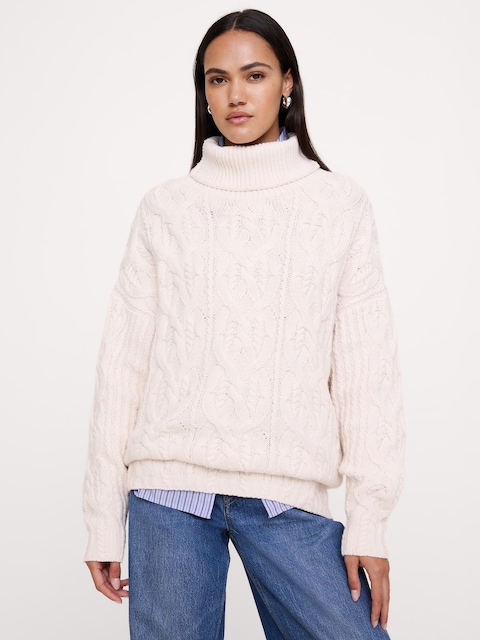 Archive Reissue Merino-Cotton Cable Tunic Sweater