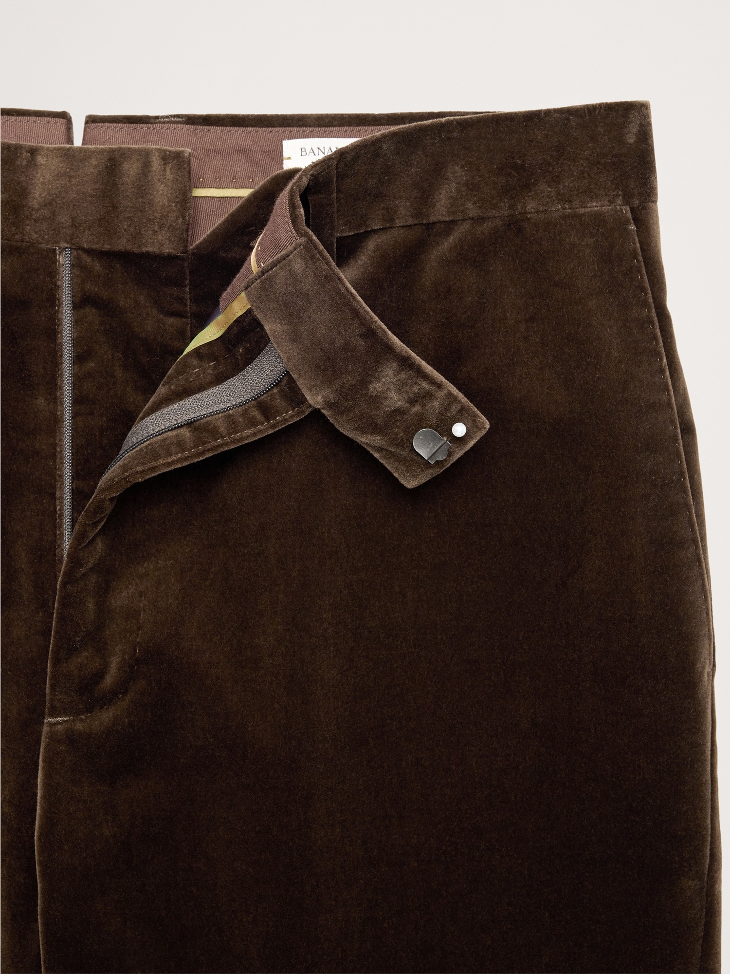 Мужские брюки Banana Republic Straight Velvet Suit Pant, цвет: Тёмный коричневый — фото 6