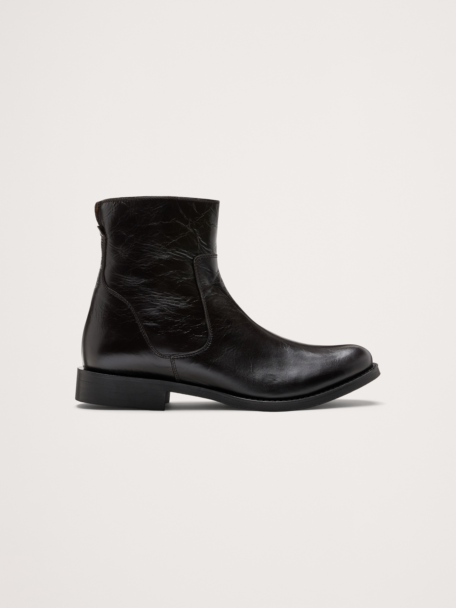 Italian Leather Zip-Up Chelsea Boot
